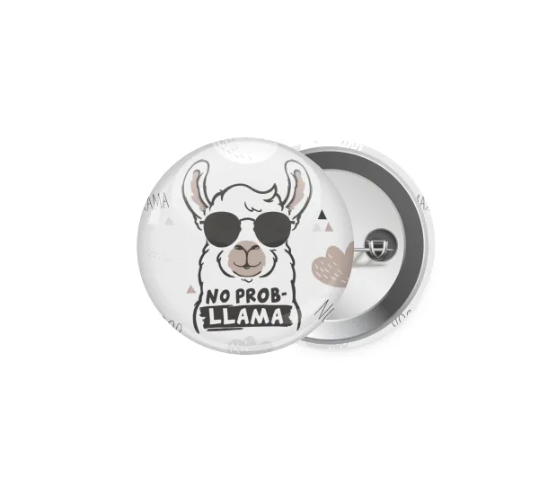 No Prob Llama — Pin badge, 5cm