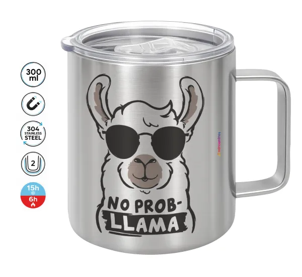 No Prob Llama — Double-walled stainless steel mug 300ml with temperature-retaining lid