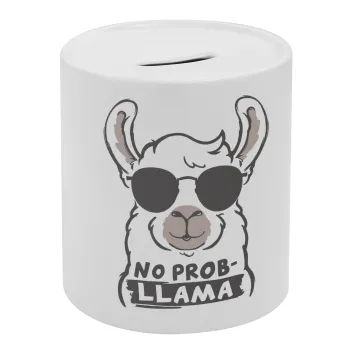 No Prob Llama, Κουμπαράς πορσελάνης με τάπα