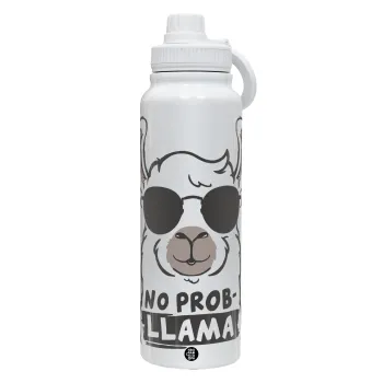 No Prob Llama, Θερμός 1L Ανοξείδωτο με Βάση Κινητού & Διπλά Τοιχώματα