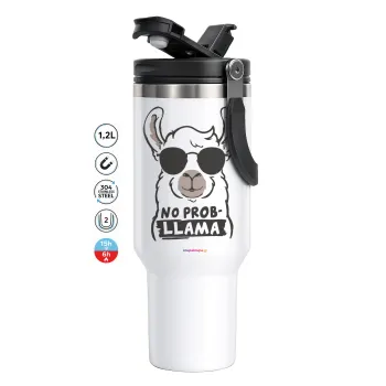 No Prob Llama, Mega Tumbler με καπάκι, διπλού τοιχώματος (θερμό) 1,2L