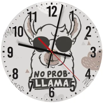 No Prob Llama, Ρολόι τοίχου ξύλινο (30cm)