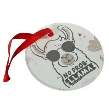 No Prob Llama, Στολίδι Χριστουγεννιάτικο στολίδι γυάλινο 9cm