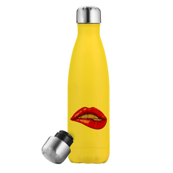 Lips, Μεταλλικό παγούρι θερμός Κίτρινος (Stainless steel), διπλού τοιχώματος, 500ml