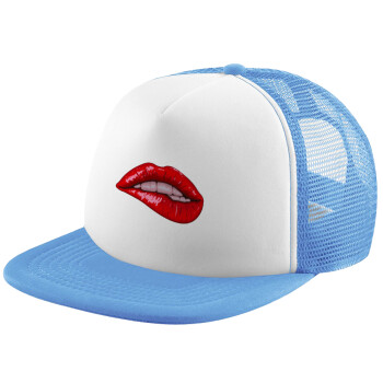 Lips, Καπέλο Soft Trucker με Δίχτυ Γαλάζιο/Λευκό