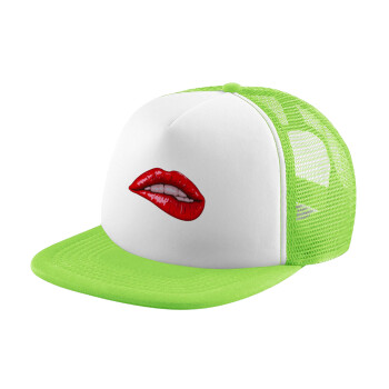 Lips, Καπέλο Soft Trucker με Δίχτυ Πράσινο/Λευκό