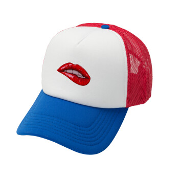Lips, Καπέλο Ενηλίκων Soft Trucker με Δίχτυ Red/Blue/White (POLYESTER, ΕΝΗΛΙΚΩΝ, UNISEX, ONE SIZE)