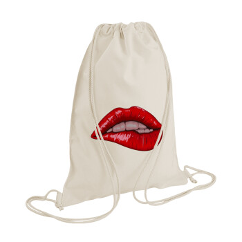 Lips, Τσάντα πλάτης πουγκί GYMBAG natural (28x40cm)