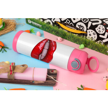 Lips, Πασχαλινή Λαμπάδα με Παιδικό παγούρι θερμό, ανοξείδωτο, με καλαμάκι ασφαλείας, ΡΟΖ (500ml)