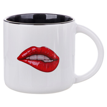 Lips, Κούπα κεραμική 400ml Λευκή/Μαύρη