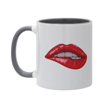 Lips, Mug colored grey, ceramic, 330ml