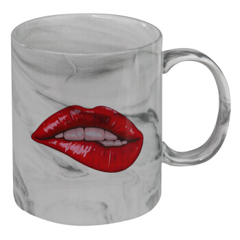 Lips, Mug ceramic marble style, 330ml