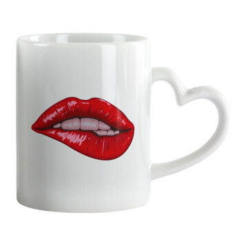 Lips, Mug heart handle, ceramic, 330ml