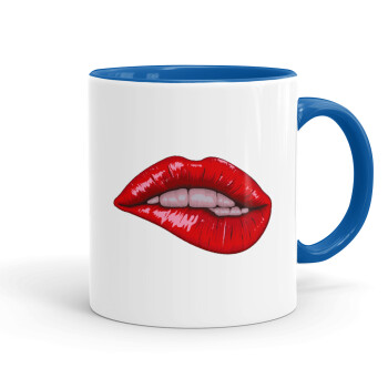 Lips, Mug colored blue, ceramic, 330ml