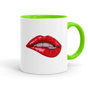 Lips, Mug colored light green, ceramic, 330ml