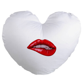 Lips, Μαξιλάρι καναπέ καρδιά 40x40cm περιέχεται το  γέμισμα