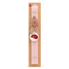 Easter Set, wooden keychain & scented flat Easter candle (30cm) (PINK)