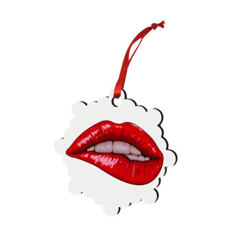 Lips, Στολίδι Χριστουγεννιάτικο στολίδι snowflake ξύλινο 7.5cm