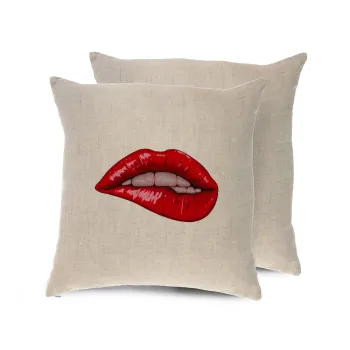 Lips, Μαξιλάρι καναπέ ΛΙΝΟ 40x40cm περιέχεται το  γέμισμα