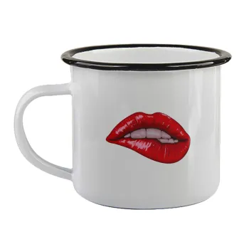 Lips, Κούπα εμαγιέ με μαύρο χείλος 360ml