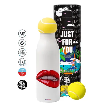 Lips, Μπάλα τένις μεταλλικό παγούρι θερμός, διπλού τοιχώματος, 550ml