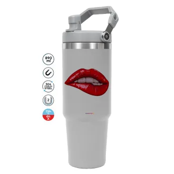 Lips, GREY color, 890ml (30oz) stainless Steel Tumbler with Handle