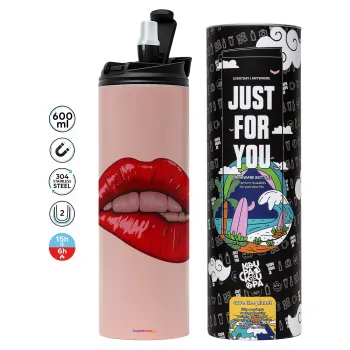 Lips, Tumbler stainless steel PINK 600ml