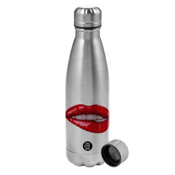 Lips, Metallic water bottle, stainless steel, 750ml