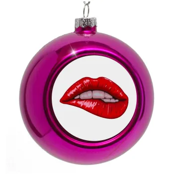 Lips, Στολίδι Χριστουγεννιάτικη μπάλα δένδρου Μωβ 8cm