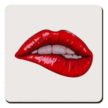 Lips, Τετράγωνο μαγνητάκι ξύλινο 9x9cm