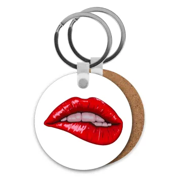 Lips, Μπρελόκ Ξύλινο στρογγυλό MDF Φ5cm