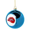 Στολίδι Χριστουγεννιάτικη μπάλα δένδρου Μπλε 8cm
