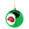Στολίδι Χριστουγεννιάτικη μπάλα δένδρου Πράσινη 8cm