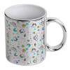 Mug ceramic, silver mirror, 330ml