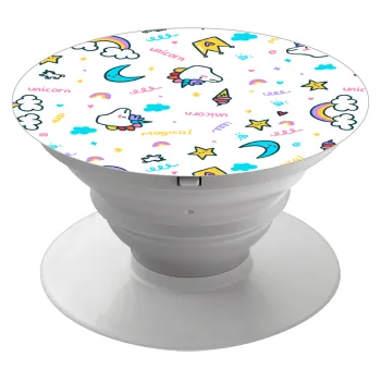 Unicorn pattern white, Phone Holders Stand  Λευκό Βάση Στήριξης Κινητού στο Χέρι