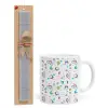 Easter Set, Ceramic Cup (330ml) & Easter aromatic flat candle (30cm) (GRAY)
