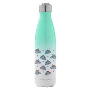 Unicorn, Μεταλλικό παγούρι θερμός Πράσινο/Λευκό (Stainless steel), διπλού τοιχώματος, 500ml