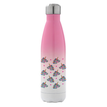 Unicorn, Metal mug thermos Pink/White (Stainless steel), double wall, 500ml
