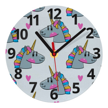 Unicorn, Ρολόι τοίχου γυάλινο (20cm)