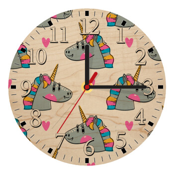 Unicorn, Ρολόι τοίχου ξύλινο plywood (20cm)