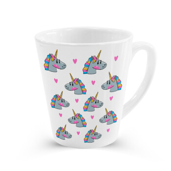 Unicorn, Κούπα κωνική Latte Λευκή, κεραμική, 300ml
