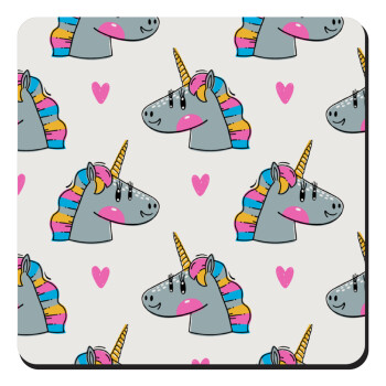 Unicorn, Τετράγωνο μαγνητάκι ξύλινο 9x9cm