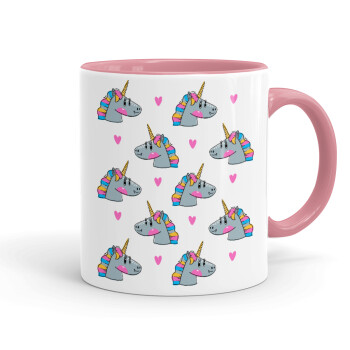 Unicorn, Mug colored pink, ceramic, 330ml