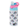 Children's hot water bottle, stainless steel, with safety straw, Pink/BlueCiel (360ml) BPA FREE