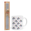 Easter Set, Ceramic Cup (330ml) & Easter aromatic flat candle (30cm) (GRAY)