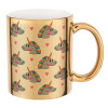 Mug ceramic, gold mirror, 330ml