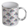 Mug ceramic, silver mirror, 330ml