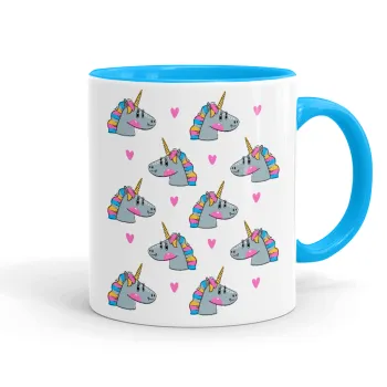 Unicorn, Κούπα χρωματιστή γαλάζια, κεραμική, 330ml