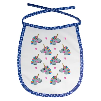 Unicorn, Σαλιάρα μωρού αλέκιαστη με κορδόνι Μπλε