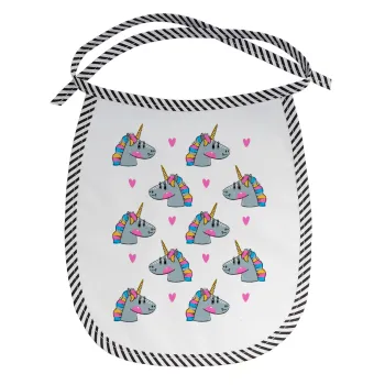 Unicorn, Σαλιάρα μωρού αλέκιαστη με κορδόνι Μαύρη